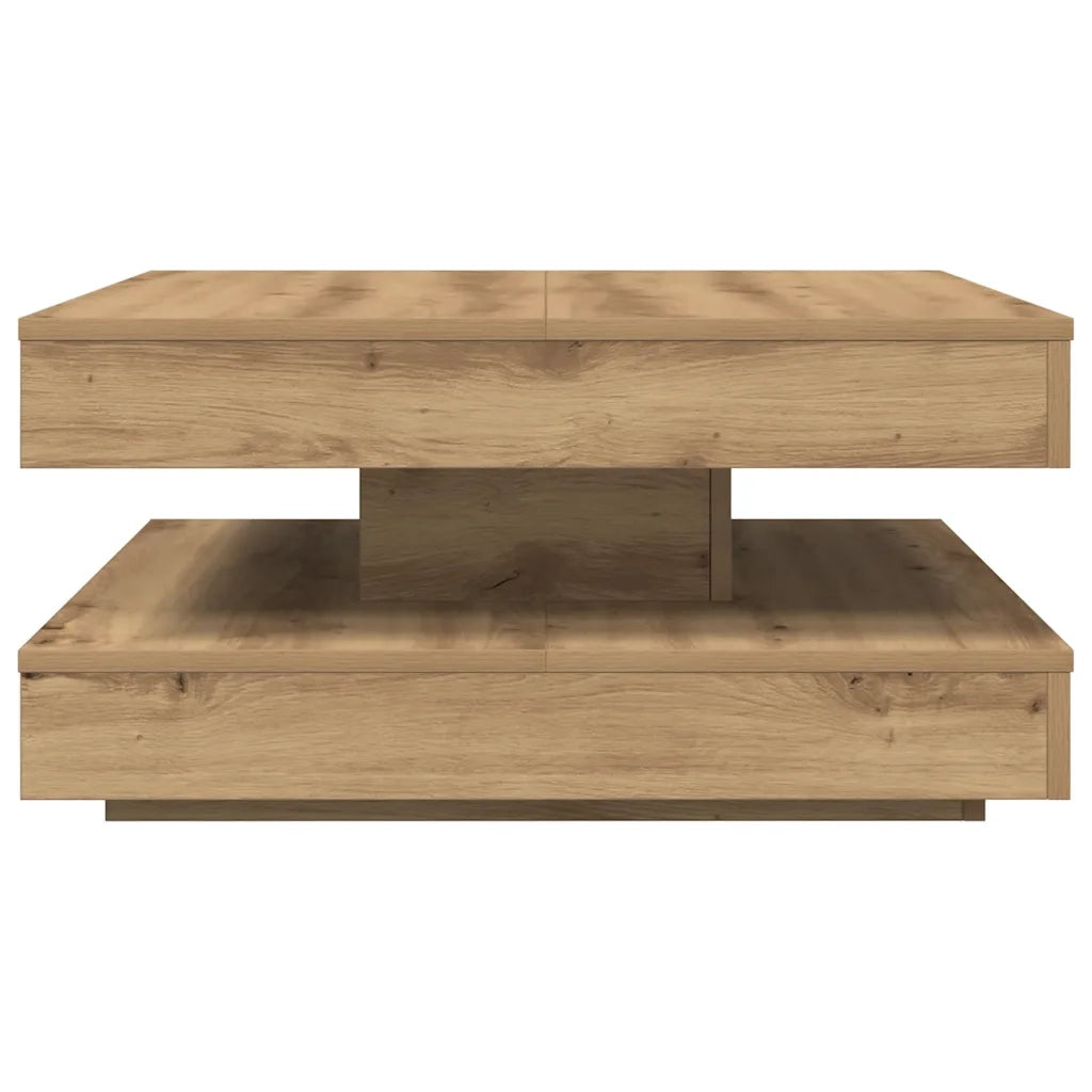 Tavolino da Caff¨¨ Girevole a 360 Gradi-Tavolino da soggiorno Artigianale 70x70x34,5cm