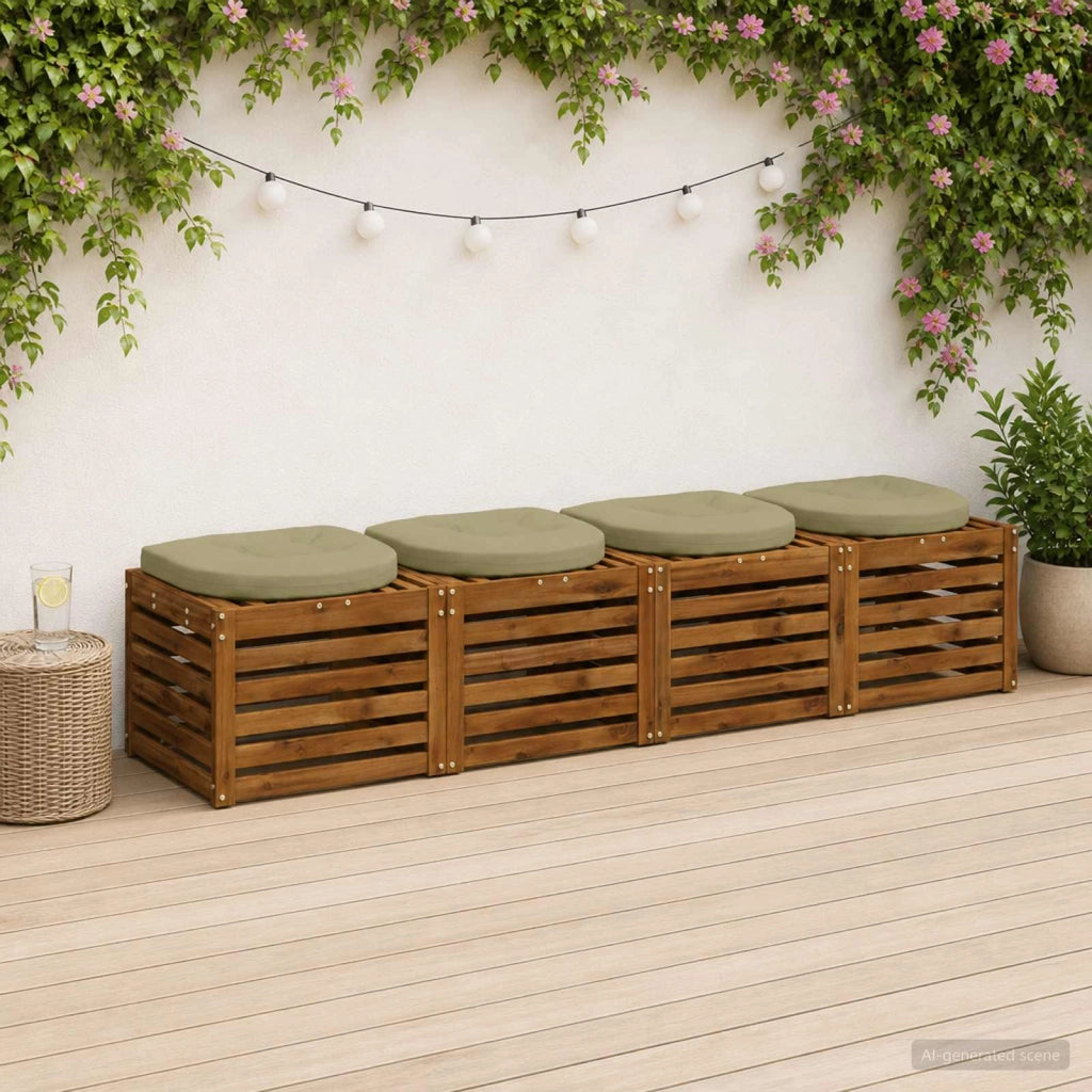 Cuscini per Sedia in 4 Pezzi 4 pz 100% Poliestere Verde chiaro 945282