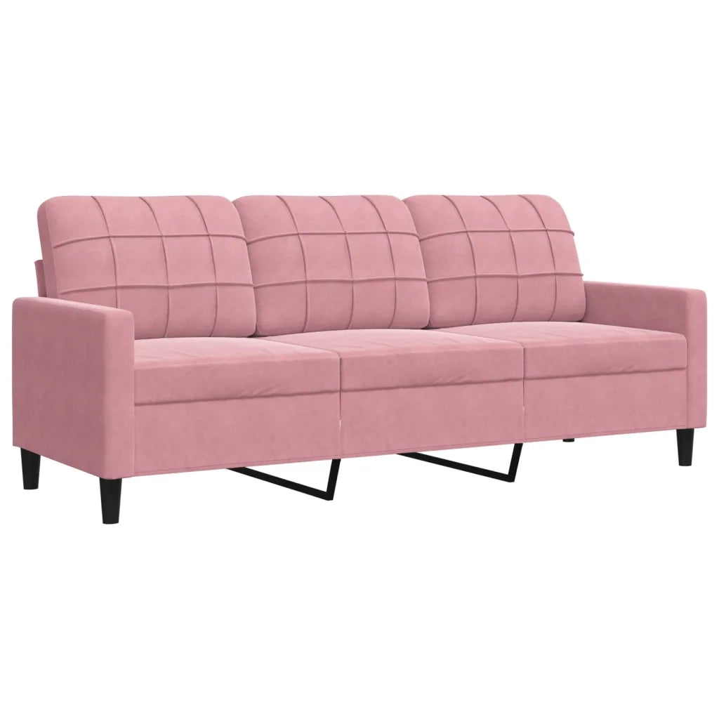 vidaXL Set di Divani 3 pz con Cuscini rosa in Velluto