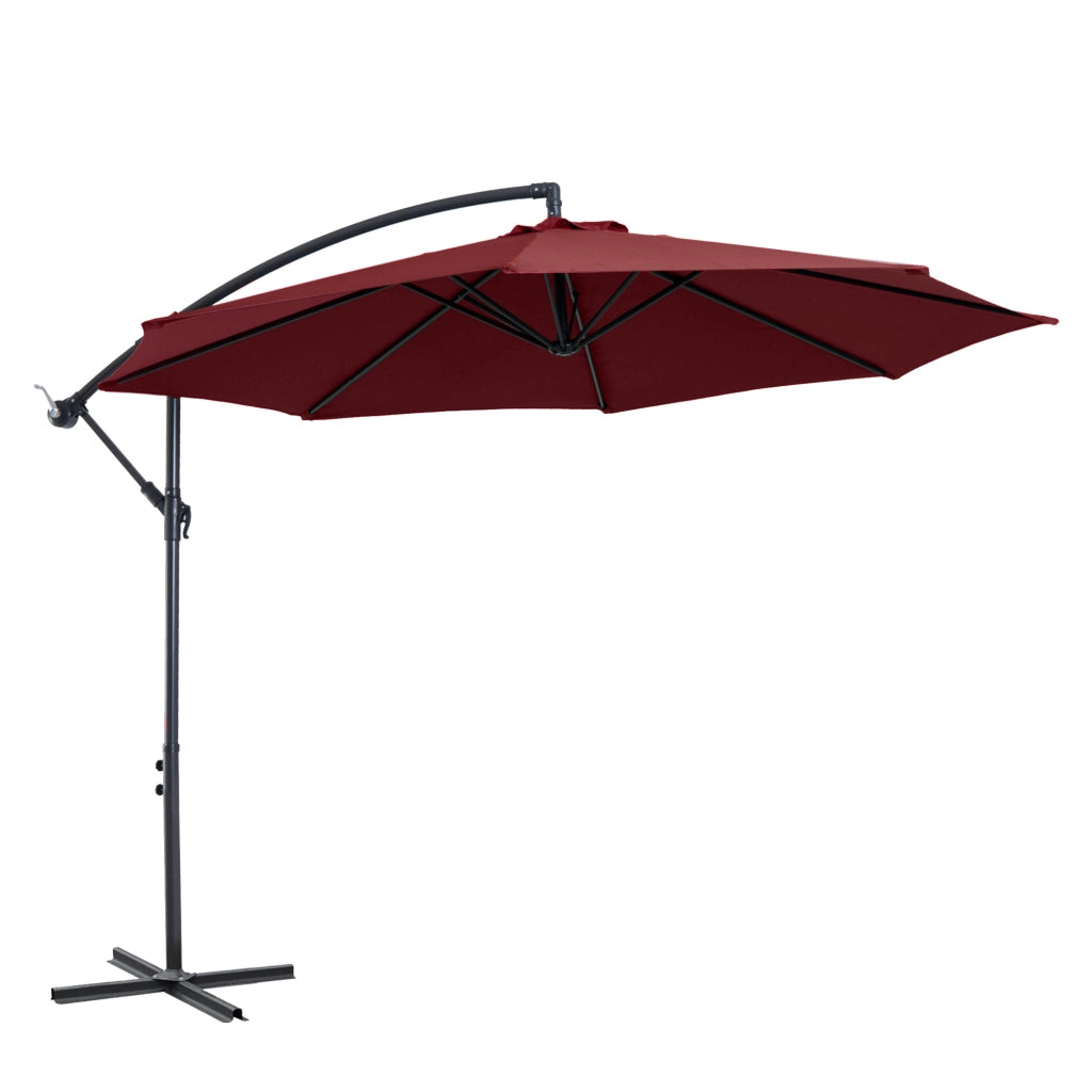 Ombrellone da Giardino Parasole Inclinabile ¨C Zephmum ¨C Grigio ?295 cm Base in Acciaio