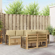 Set di divani da esterno 7 pcs Bianco e Beige