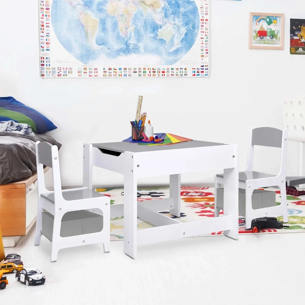 Tavolo per Bambini con 2 Sedie Bianco in MDF CFW1766261