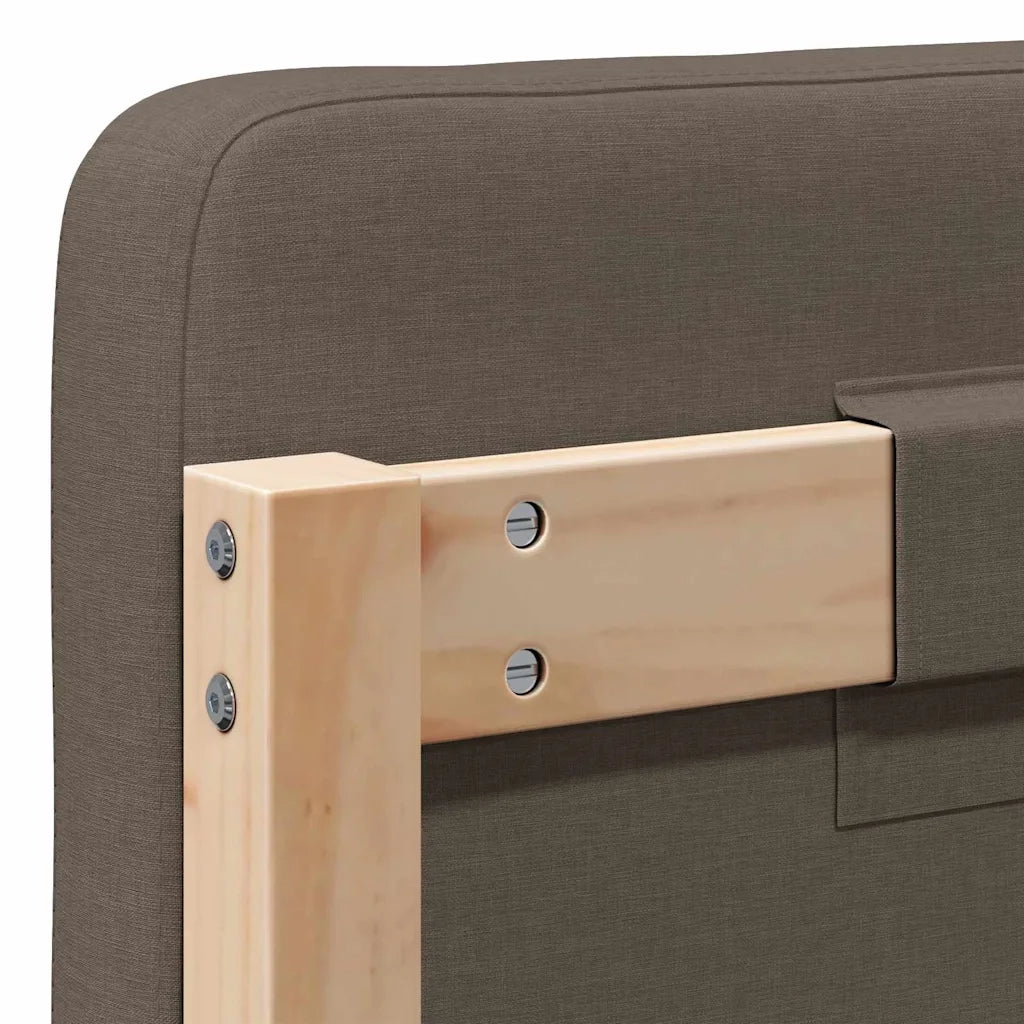 Testiera | Testata imbottita Marrone e taupe 80 cm Pino massello