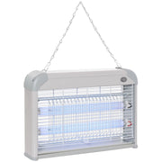 Easycomfort Elettroinsetticida da Esterno e Interno con Lampada Antizanzare UV per 60m², Zanzariera Elettrica 20W, Grigio e bianco
