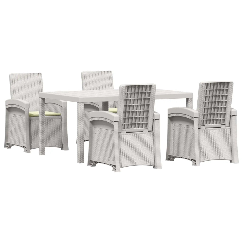Set da Pranzo per Giardino 5 pz Bianco e Crema PP 3430127