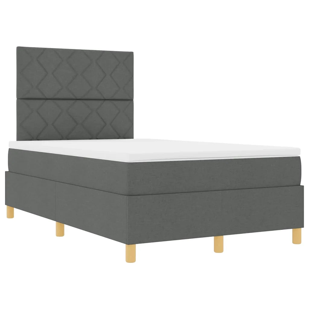 Letto a molle con materasso Grigio scuro 120 x 200 cm Tessuto 3339687