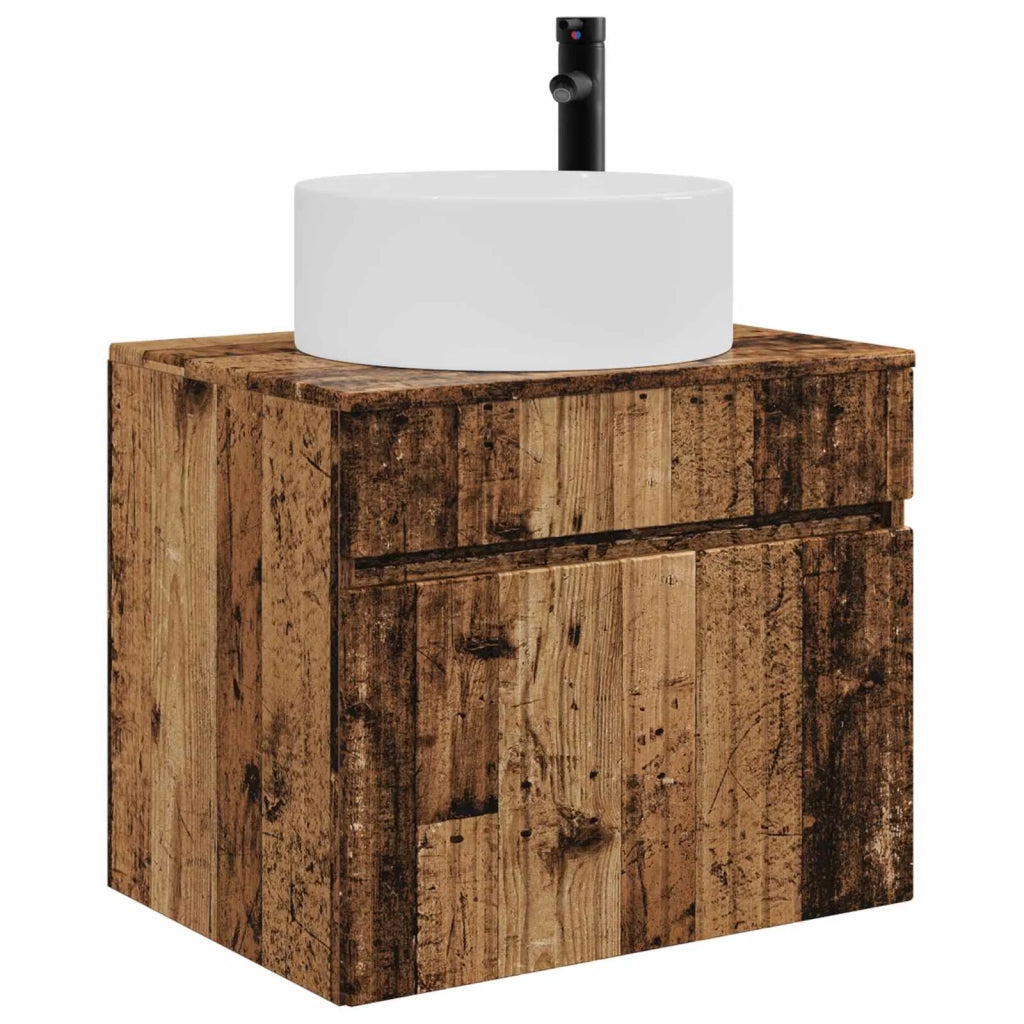 Mobiletto da Bagno a Muro Legno antico 59 x 44,5 x 50 cm 890640