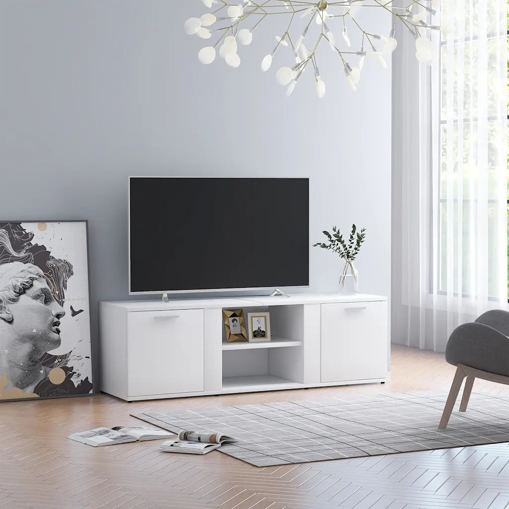 Mobile TV | Armadietto TV | Mobile Porta TV Bianco 120x34x37 cm in Legno Multistrato