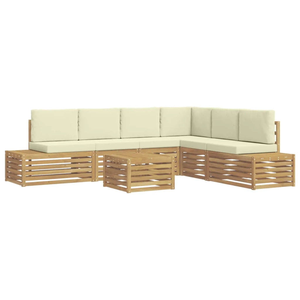 Set di divani da esterno Bianco 59 x 59 x 37 cm Poliestere