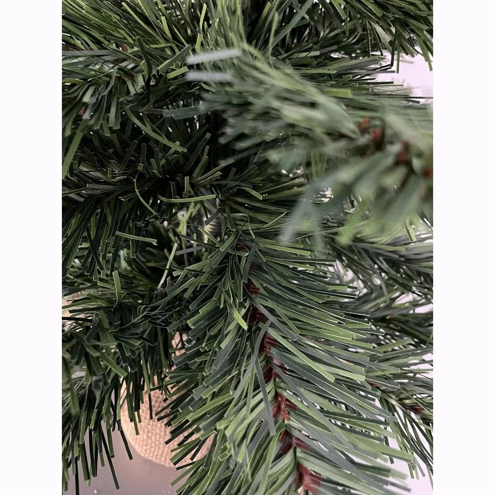 Albero di Natale Pinetto Alberello 30 cm 32 Rami in PVC con base in Juta F4997