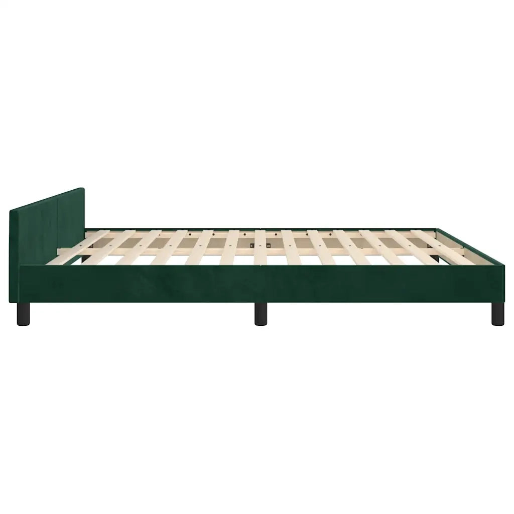 Letto matrimoniale | Letto per adulti | Giroletto senza Materasso Verde Scuro 200x200 cm in Velluto