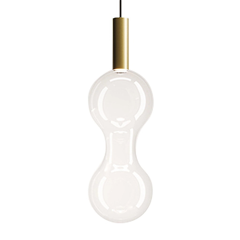 Zafferano Lampada a sospensione Sfer'Otto LED 8W Dimmerabile TRIAC Oro e Vetro Borosilicato Soffiato a bocca, Design Elegante per Interni IP40