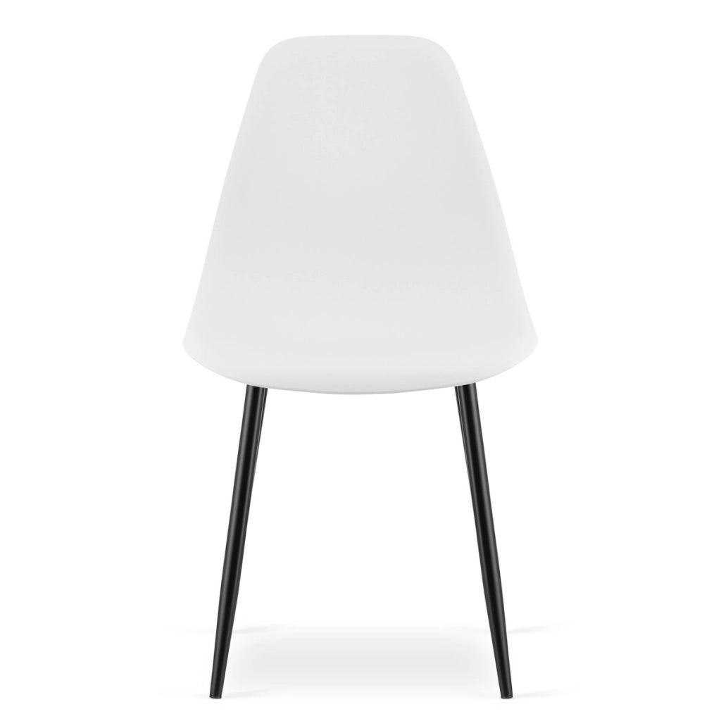 Sedia scandinava WAT bianca con gambe in metallo nero