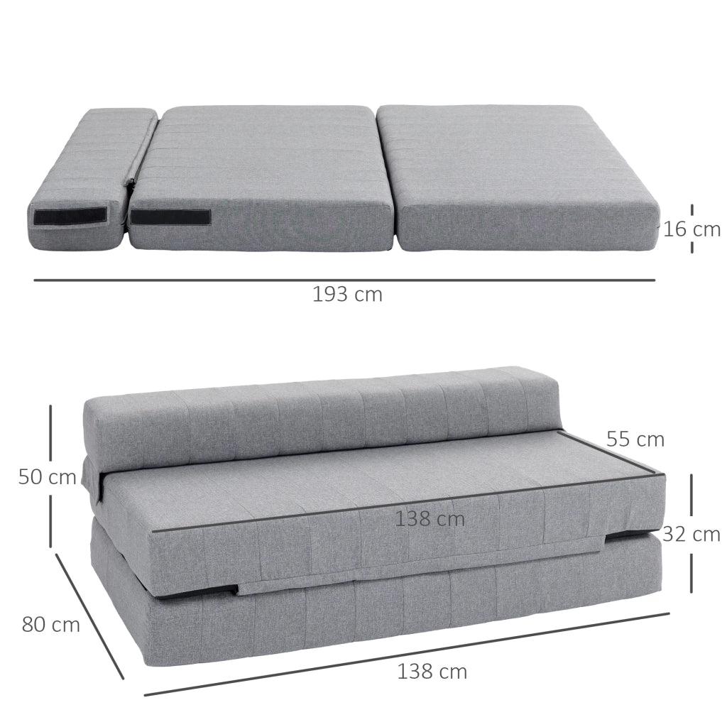 Letto pieghevole con seduta ¨C Zephmum ¨C Grigio 138x80x50 cm