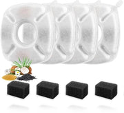 8 pezzi di filtri di ricambio per fontanella per gatti - 4-pack di filtri di ricambio per fontanella per gatti con 4 spugne di ricambio - adatto per fontanelle automatiche per gatti da 2,8 litri/95 oz.