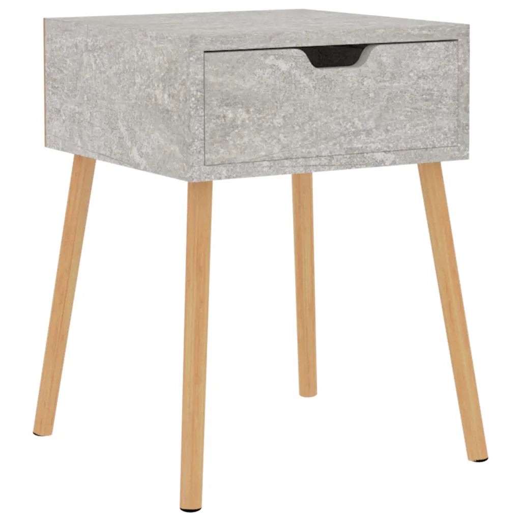 Comodino-Tavolino da notte Grigio Cemento 40x40x56 cm in Legno Multistrato