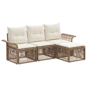 Set Divano da Giardino 4 pcs Beige polyrattan 3434811