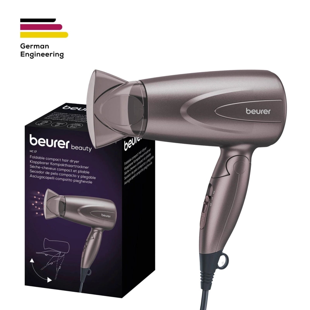 Beurer HC 17 Asciugacapelli Compatto Pieghevole 1300W Nero