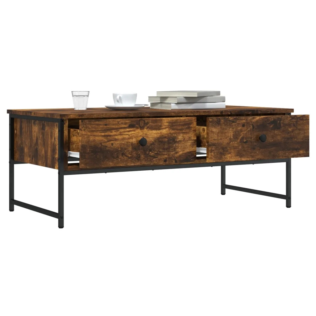Tavolino da Salotto Rovere Fumo 101x49x39,5cm Legno Multistrato 837739