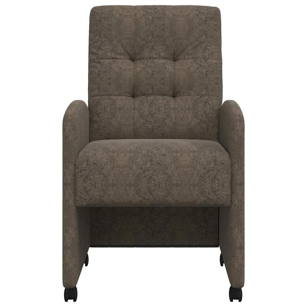 Sedie da Pranzo con Ruote 2 pcs Grigio scuro 58 x 67 x 97 cm