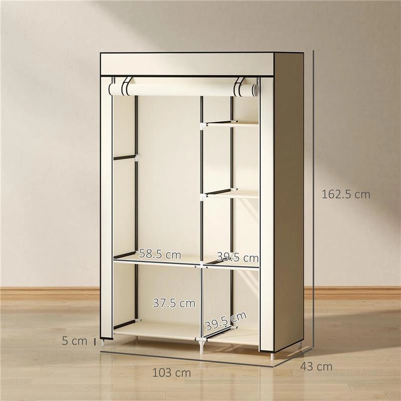ARMADIO PORTATILE ARMADIO GUARDAROBA SALVASPAZIO, 103X43X162.5CM, CREMA