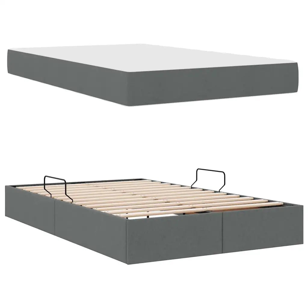 Letto con contenitore e materasso Grigio scuro 120 x 200 cm 3399653