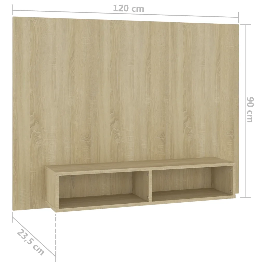 Mobile Porta TV a Parete Rovere Sonoma 120x23,5x90cm Truciolato cod mxl 16730