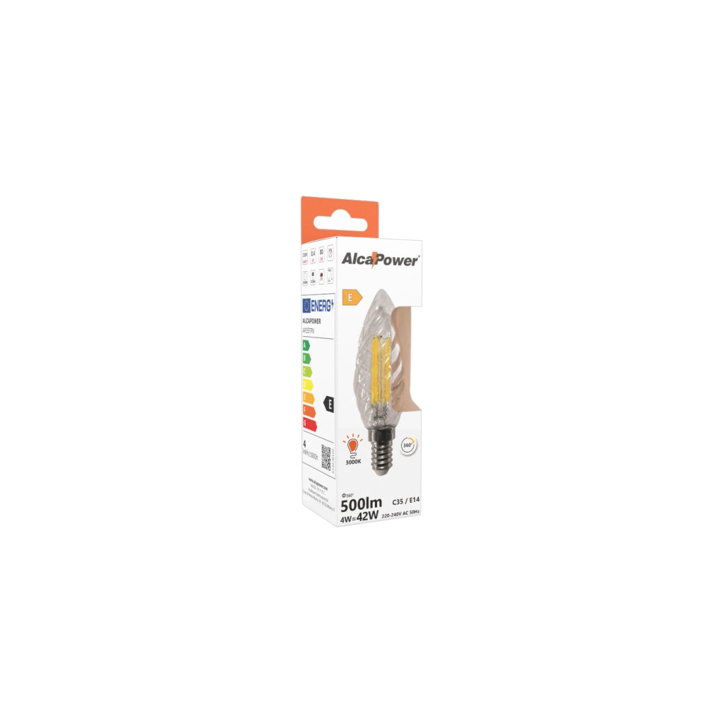 Lampadina a Led a Tortiglione Filamento 4W E14 3000K