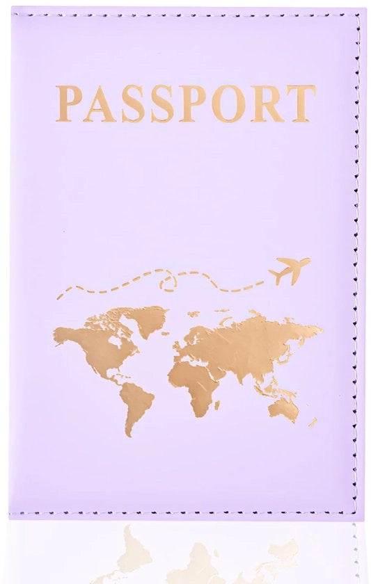 Portafoglio di viaggio in pelle, portamonete per pasaporto, portafoglio in PU, portamonete per documenti di viaggio, carte di credito, biglietti, carte di visita e biglietti di ingresso (blu)