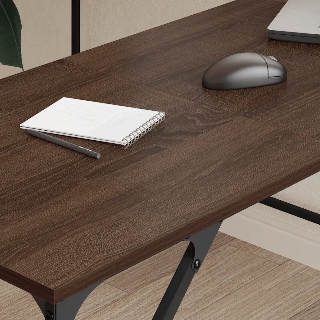 Scrivania Rovere Marrone 149x149x75 cm in Legno Multistrato 837586