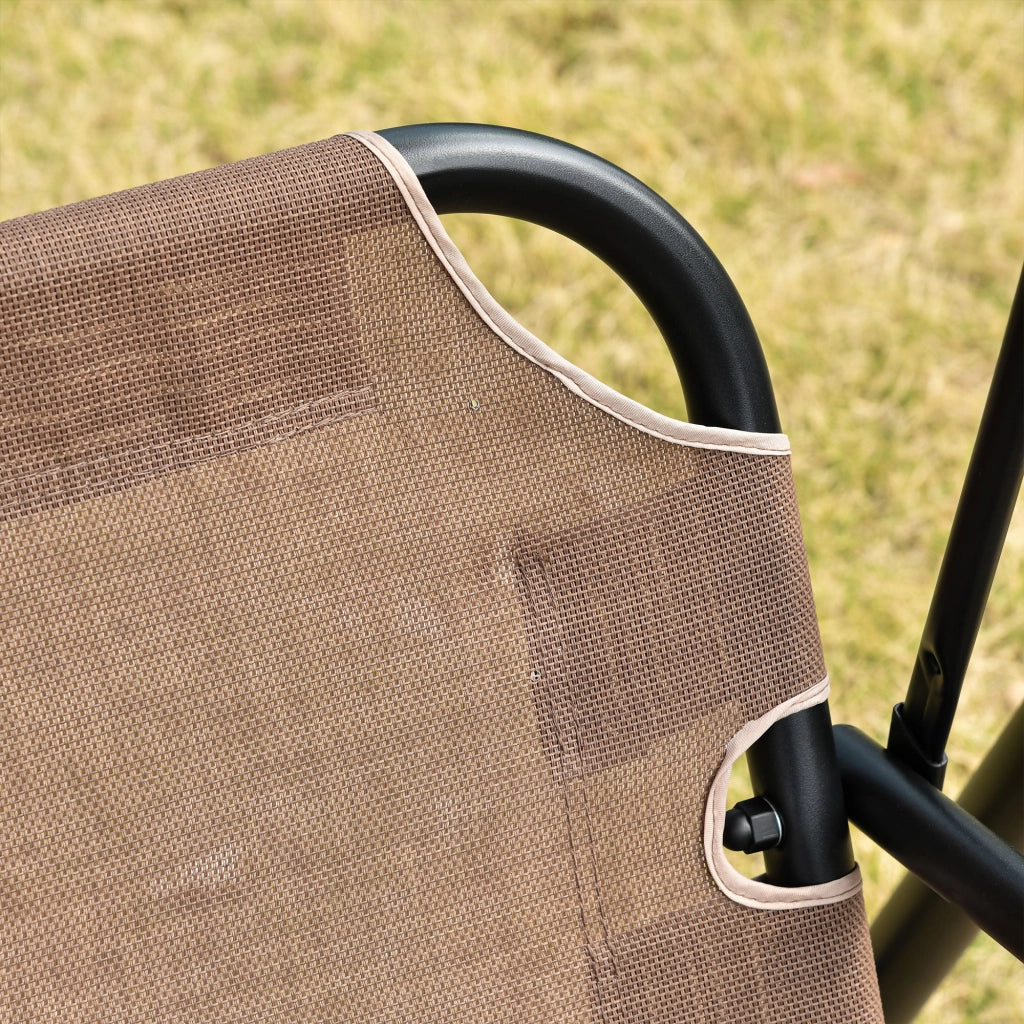 Dondolo Da Giardino A Due Posti Con Tettuccio Marrone Metallo 172 X 110 X 155 Cm