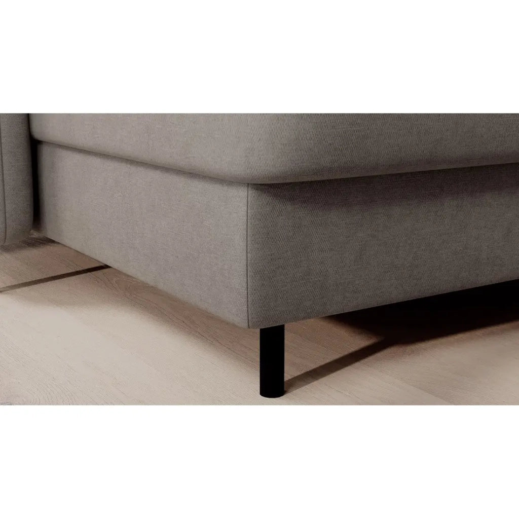 Divano ad angolo trasformabile BERTHO 306 cm grigio chiaro - Angolo sinistro con vano contenitore