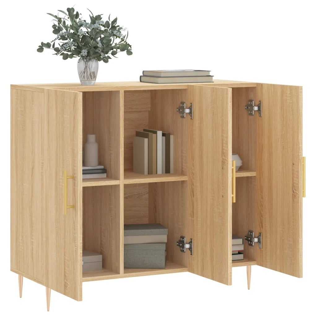 Credenza Rovere Sonoma 90x34x80 cm in Legno Multistrato 828095