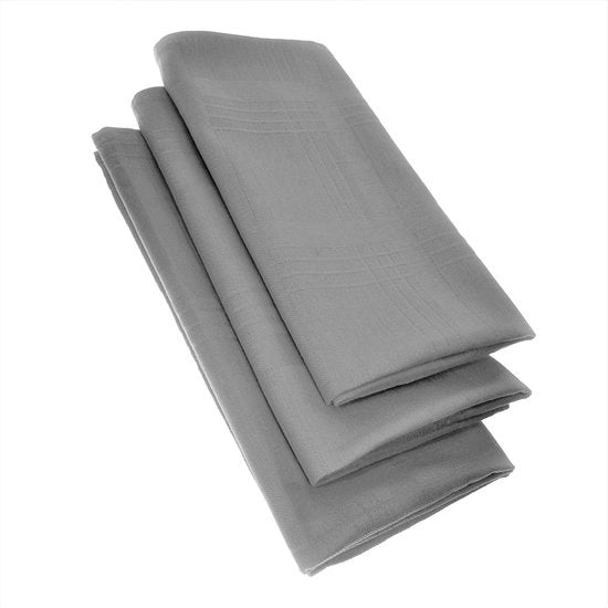 Set di tovaglioli 3 pezzi - tessuto 45 x 45cm 100% cotone 4-sfaccettato grigio