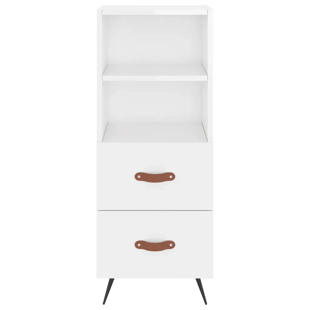 Credenza-Buffet-Armadio da cucina 34,5x34x180 cm in Legno Multistrato Bianco Lucido 685993