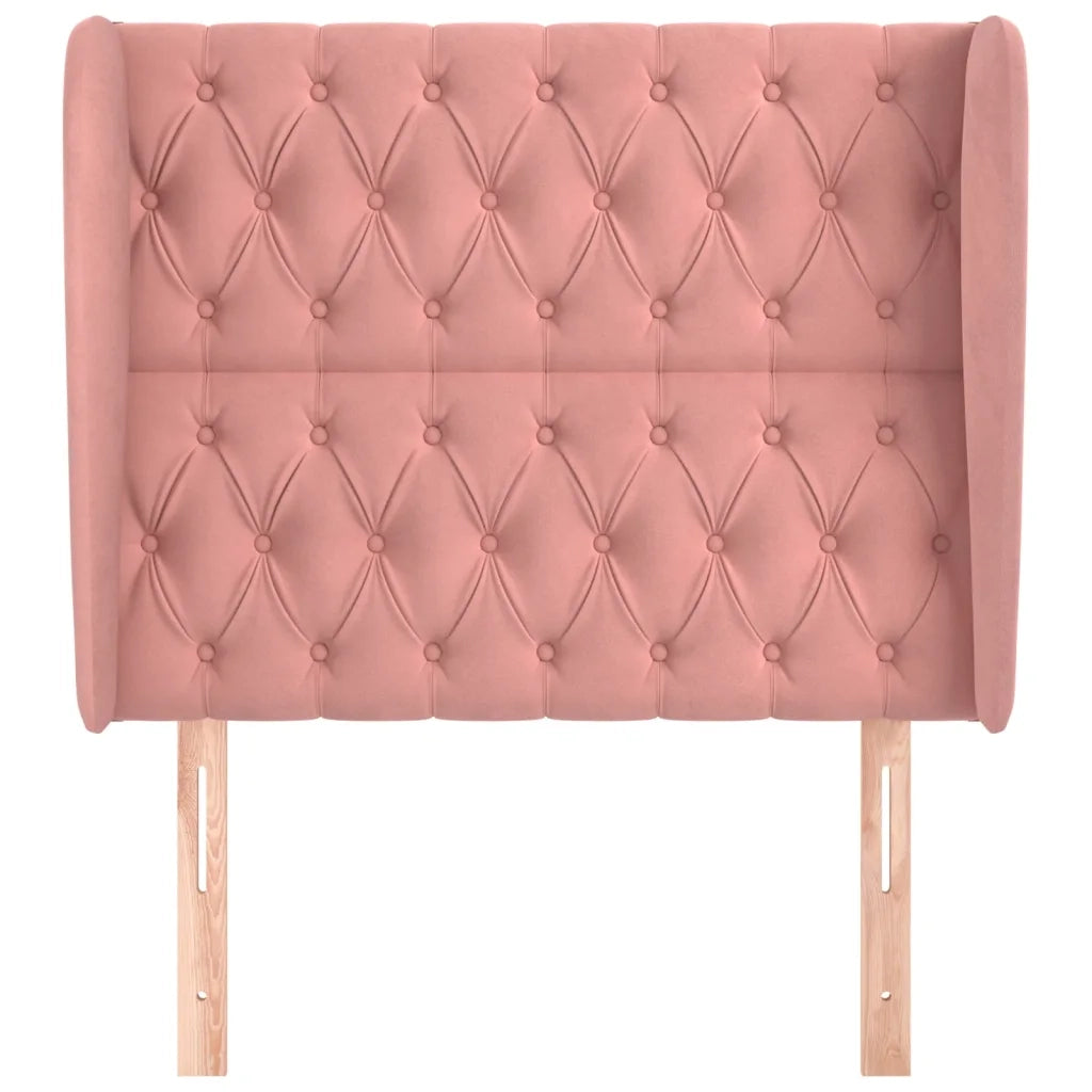 Testiera | Testata ad Orecchio Rosa 93x23x118/128 cm in Velluto