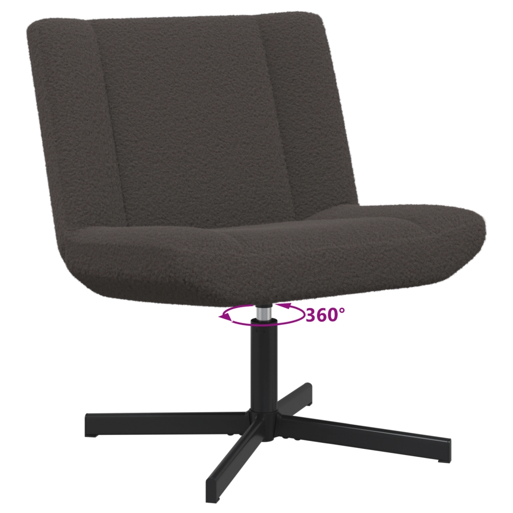 Sedia d'Accent Grigio Scuro Tessuto con Base in Metallo Media