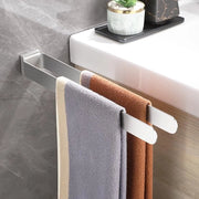 Supporto per asciugamano a parete per bagno e cucina, 304 RVS, 39CM, a doppia presa quadrata