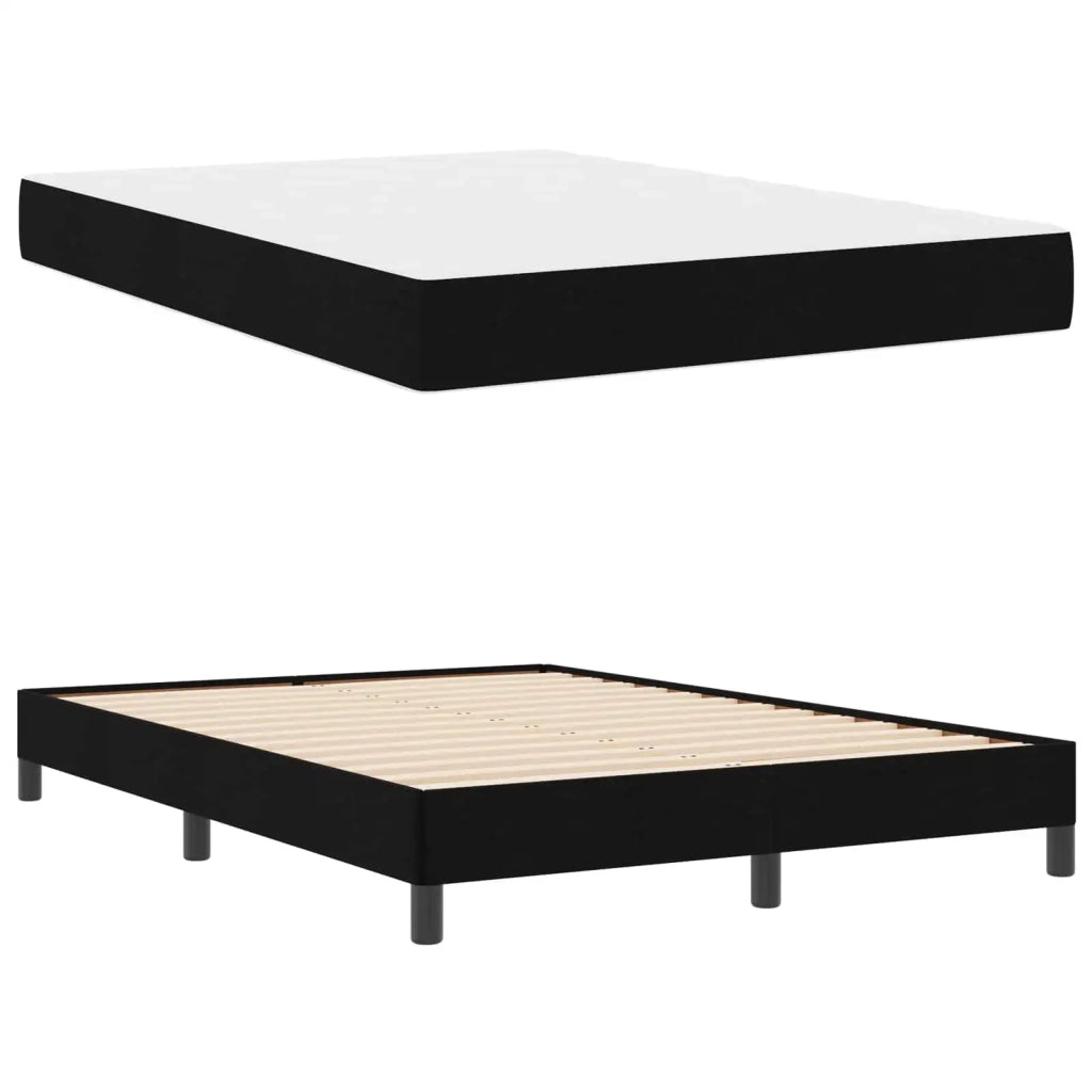 Letto a molle con materasso Nero 160 x 200 cm Tessuto