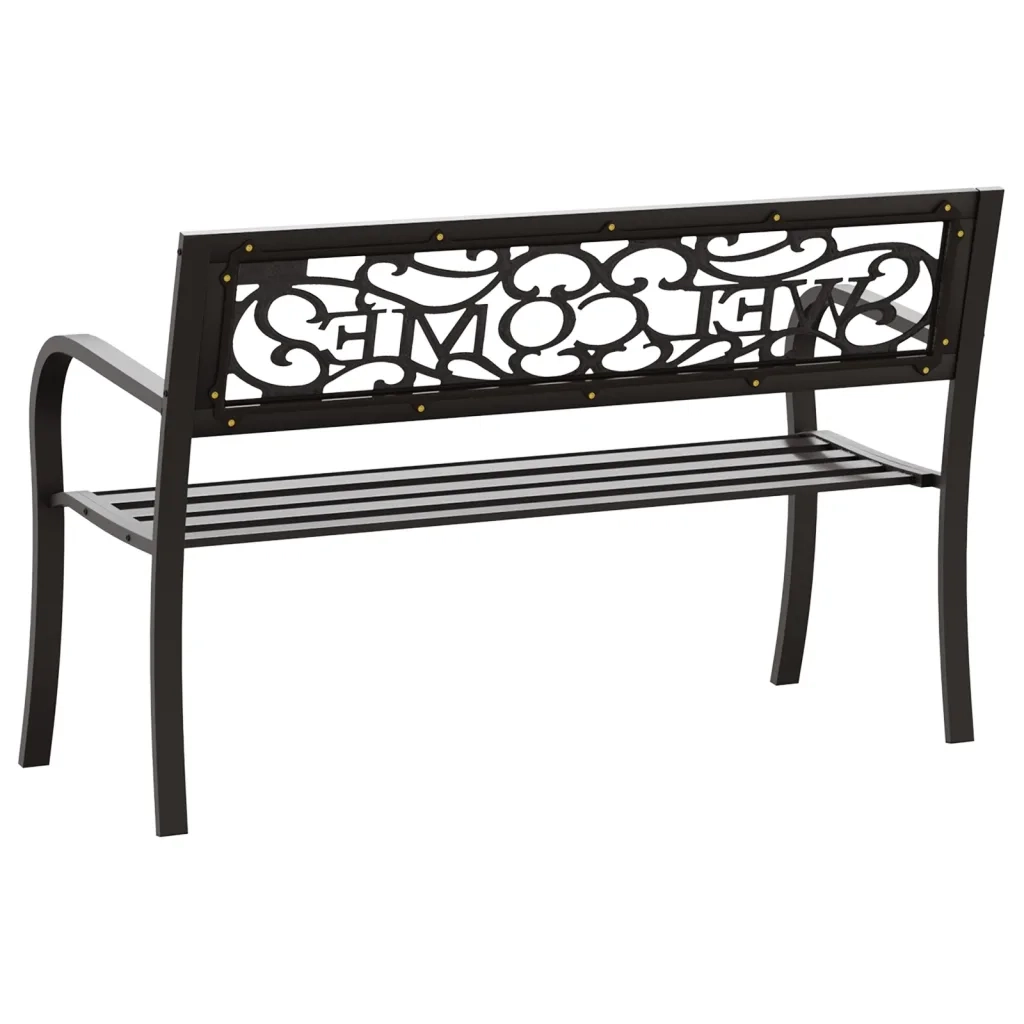 Panchina da Giardino 125 cm in Acciaio Nera cod mxl 53273