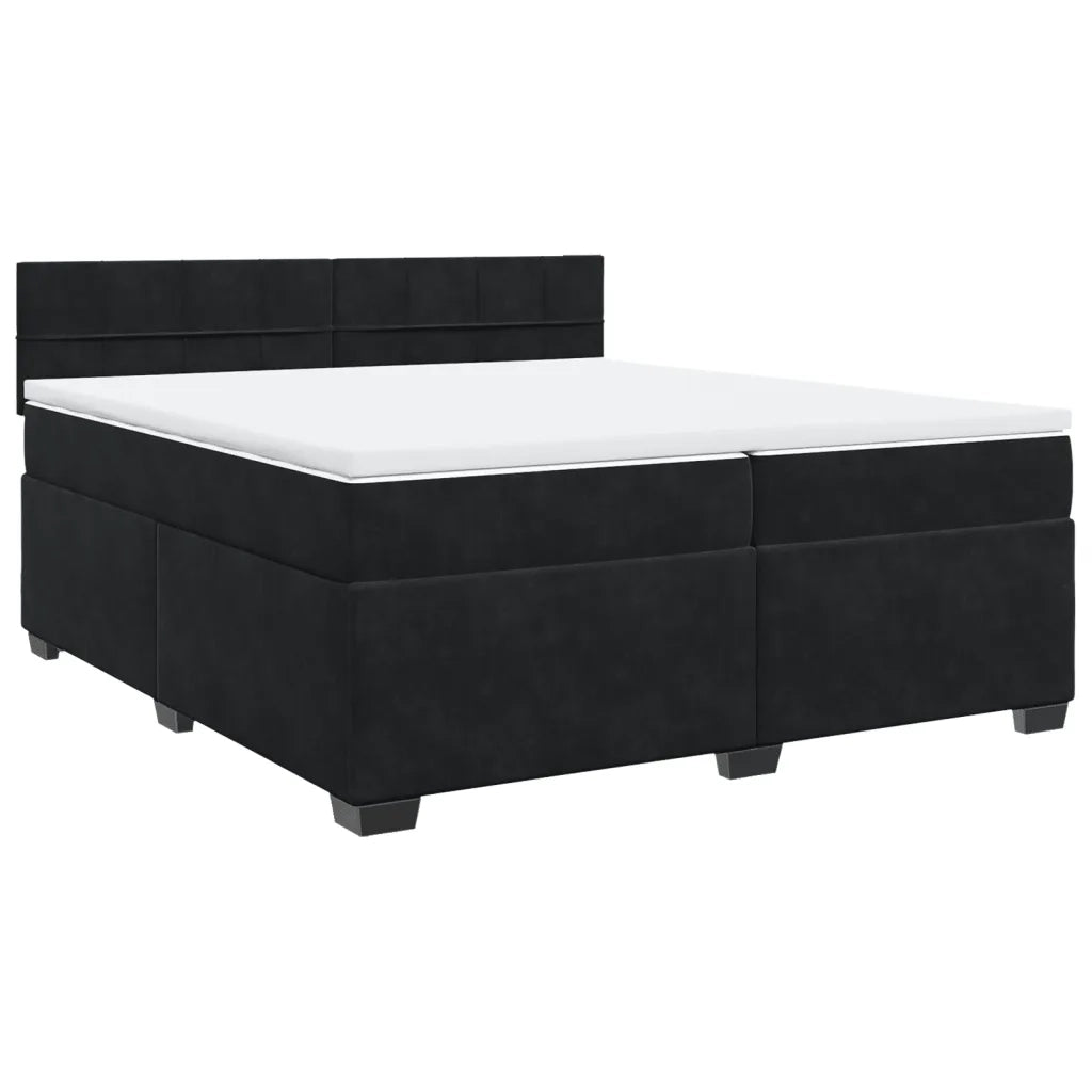 Giroletto a Molle con Materasso Nero 200x200 cm in Velluto 3286404
