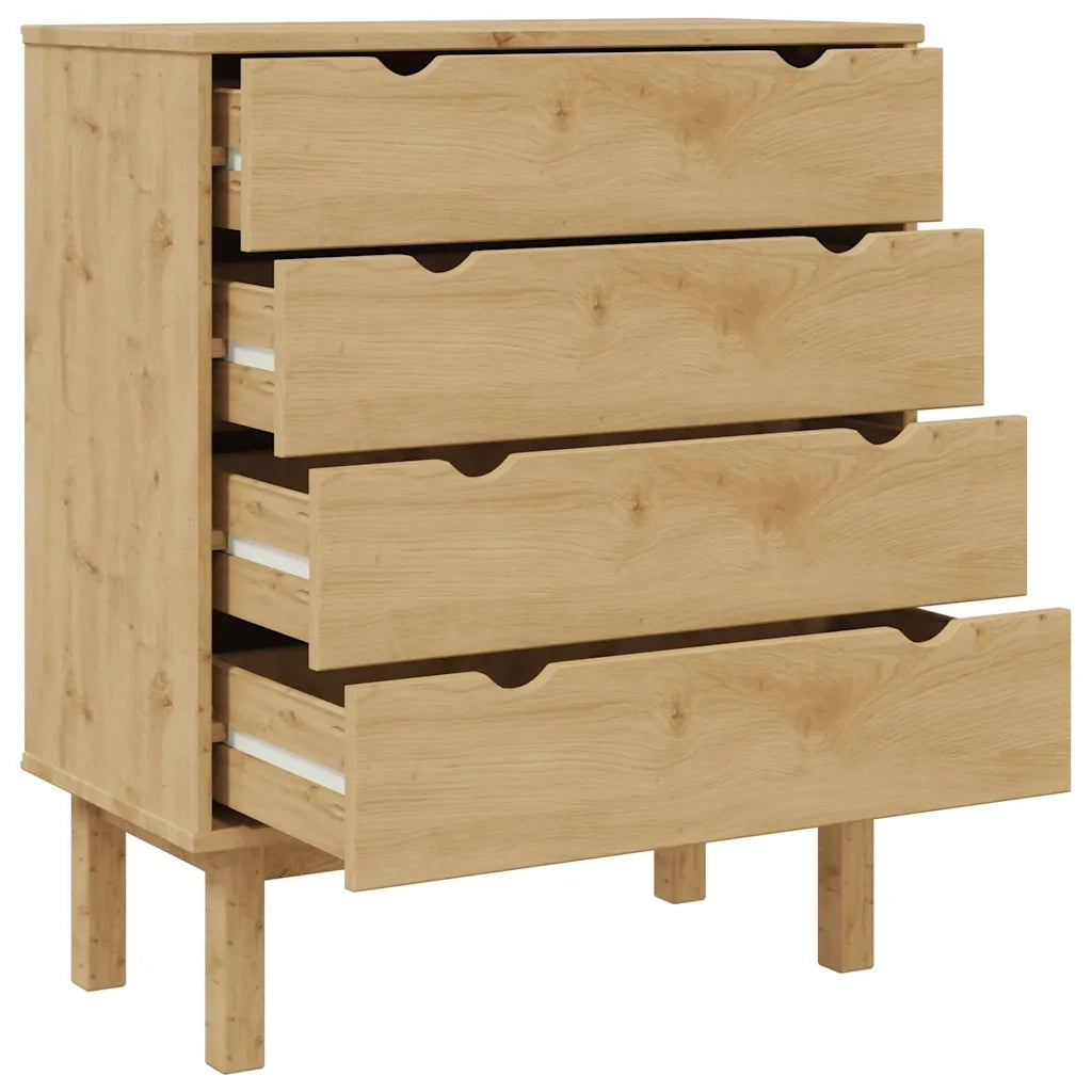 Cassettiera OTTA 76,5x39,5x90 cm in Legno Massello di Pino 348582
