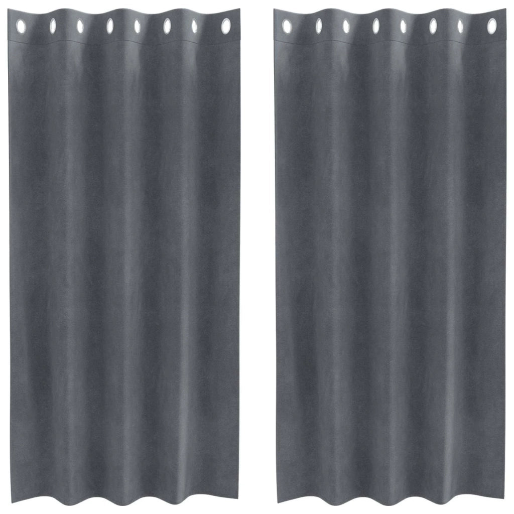 Tende oscuranti 2 pcs Grigio chiaro 140 x 175 cm Velluto 4107284