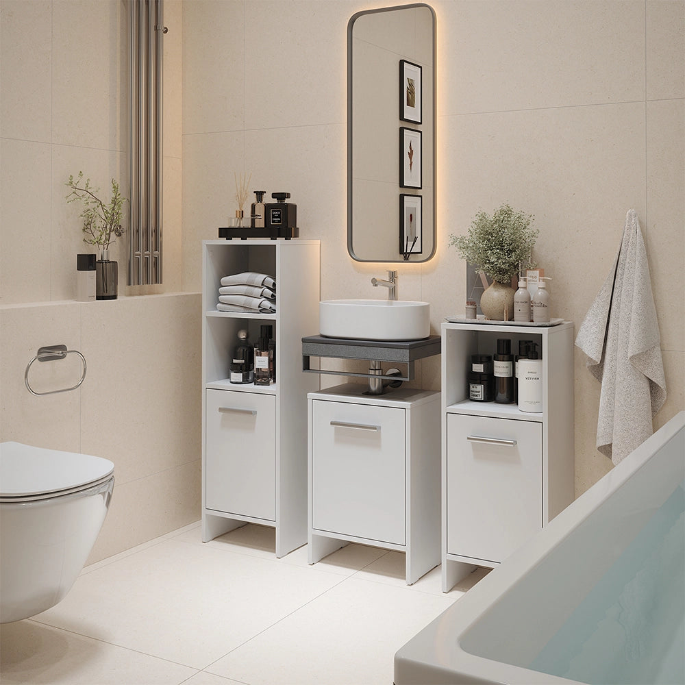 Vicco Mobile sottolavabo per bagno Bianco 38.2 x 57 cm con la porta