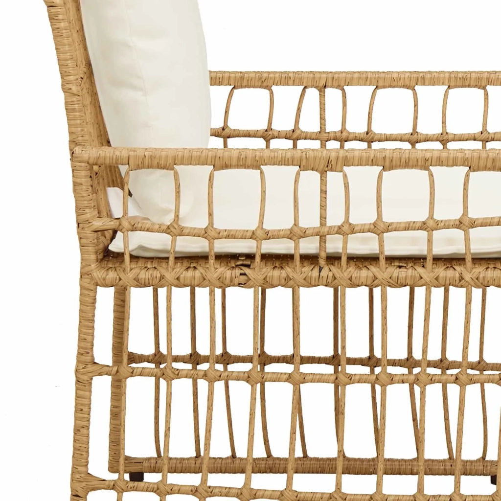 Set di Mobili da Esterno 3 pz | Set Salotto da Giardino Naturale e Bianco Crema