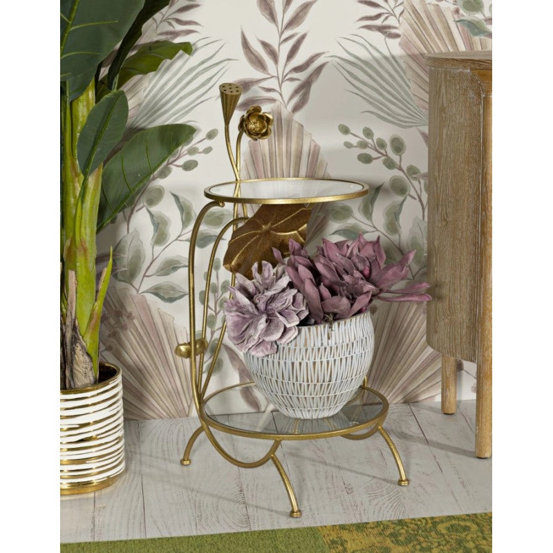 Tavolinetto 2 Ripiani Flowers cm ø 40x78