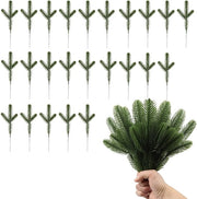 24 pezzi di artificiale dennen rami, mini dennen rami per decorazione di Natale, catena per presepi, slitta per advento, imballaggio regalo, realistici e resistenti all'acqua