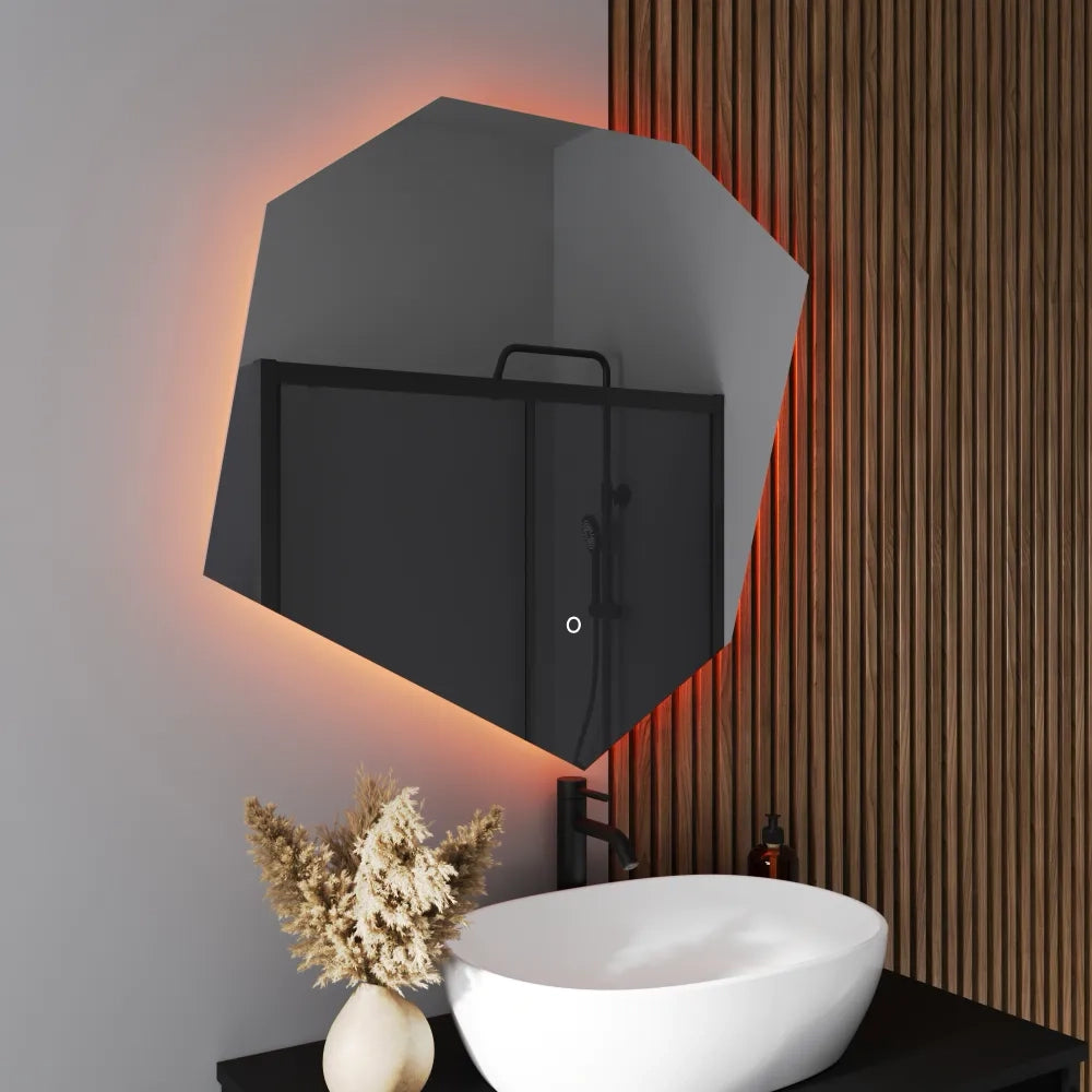 Specchio led 80x75cm retroilluminato luce calda, neutra, fredda e funzione anti-appannamento | Nash