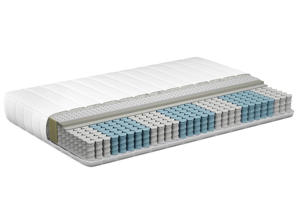 Materasso a molle insacchettate 120 x 200 cm con maniglie imbottitura in lattice alta rigidità rivestimento sfoderabile design moderno trapuntato