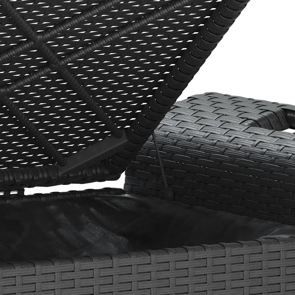 Panca da Giardino con Cuscino Nero 116x46x57 cm in Polyrattan